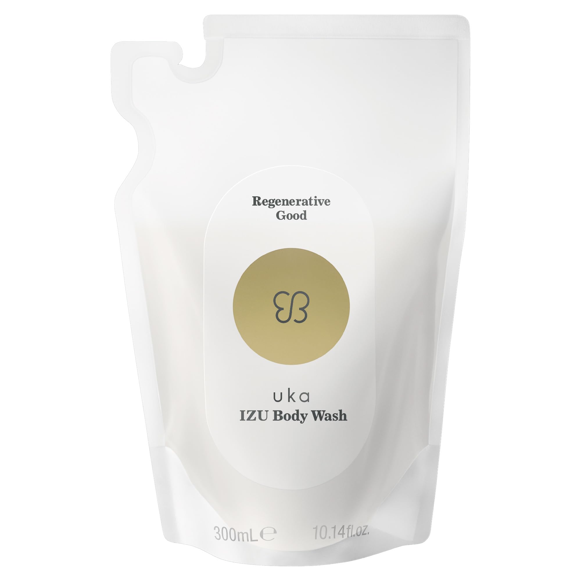 

Official uka IZU Body Wash Refill, 300mL / 98% Naturally Derived Kuromoji and Camellia Flower Extracts, Moisturizing for Sensitive Skin