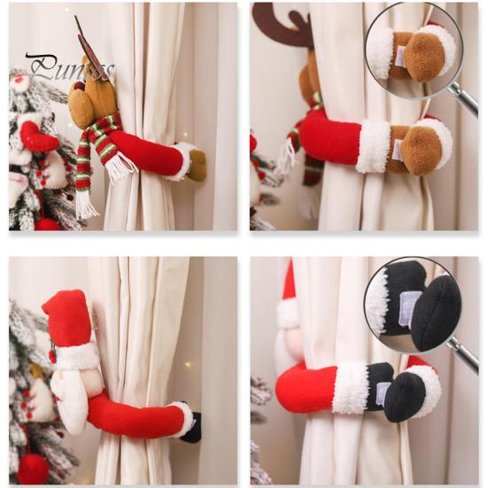 Curtain Buckle Curtain Holder Indoor Curtain Decoration Three-dimensional Santa Claus Curtain Tie Elk Snowman Shape Family Christmas Atmosphere