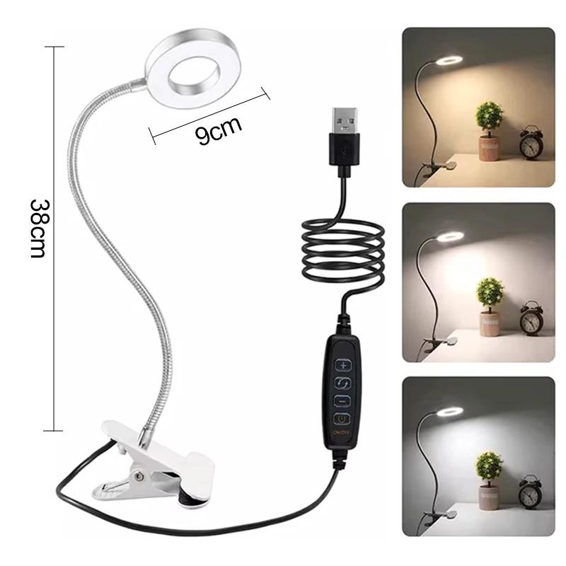 LED Reading Light with Clamp 3 Color & 10 Brightness Desk Lamp Flexible Gooseneck Book Lamp Kids Reading Night Light Book Light