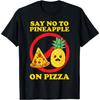 No Pineapple On Pizza Graphic Men's Cotton Short Sleeve T-Shirt Anti Hawaiian Style Tee