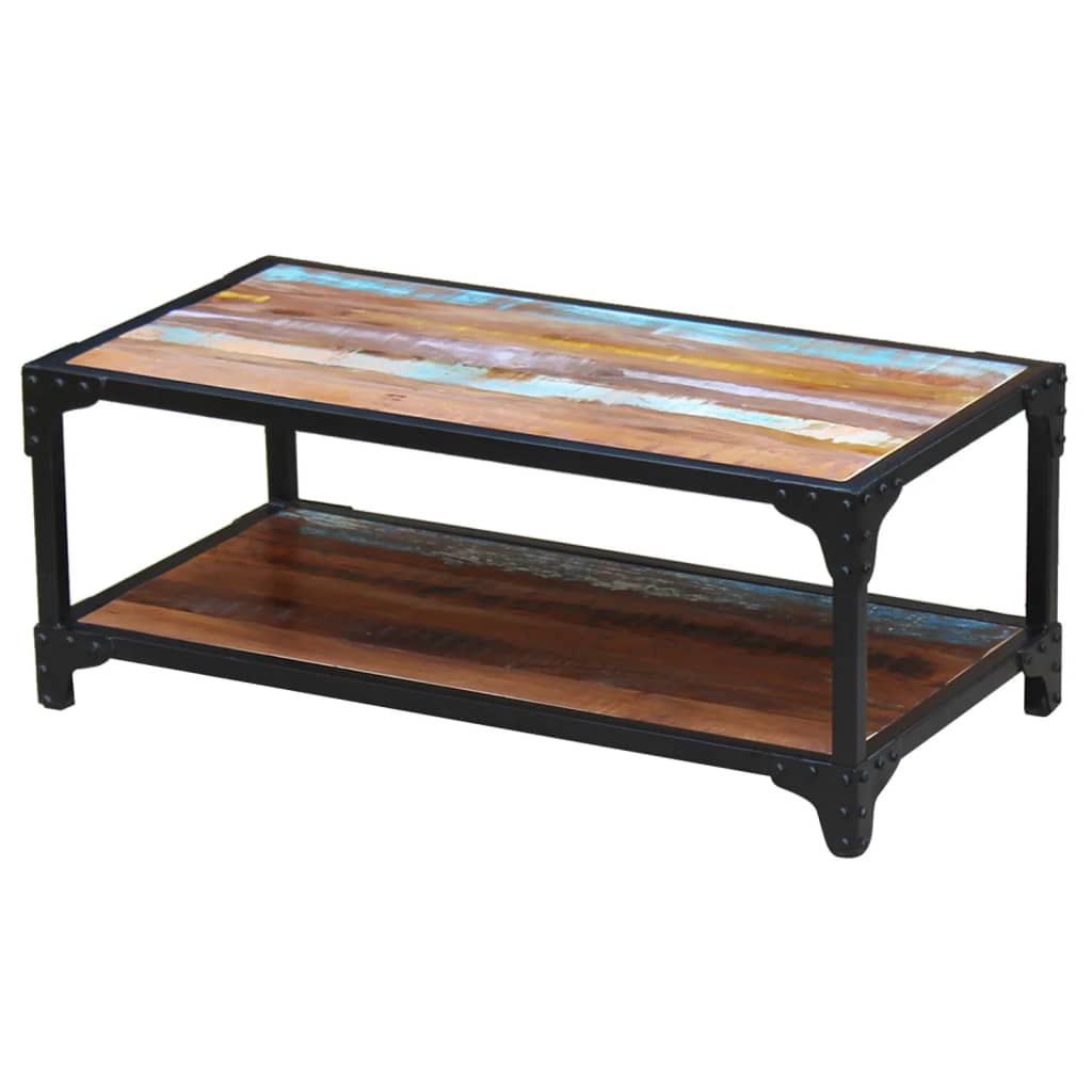 Vintage Style Solid Reclaimed Wood Coffee Table