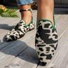 Neue Damen Schuhe Flachstrick Atmungsaktiv Quadratischer Absatz Modisch Schön Prinzessin Rutschfeste Gummisohle Slipper Zapatos De Mujer
