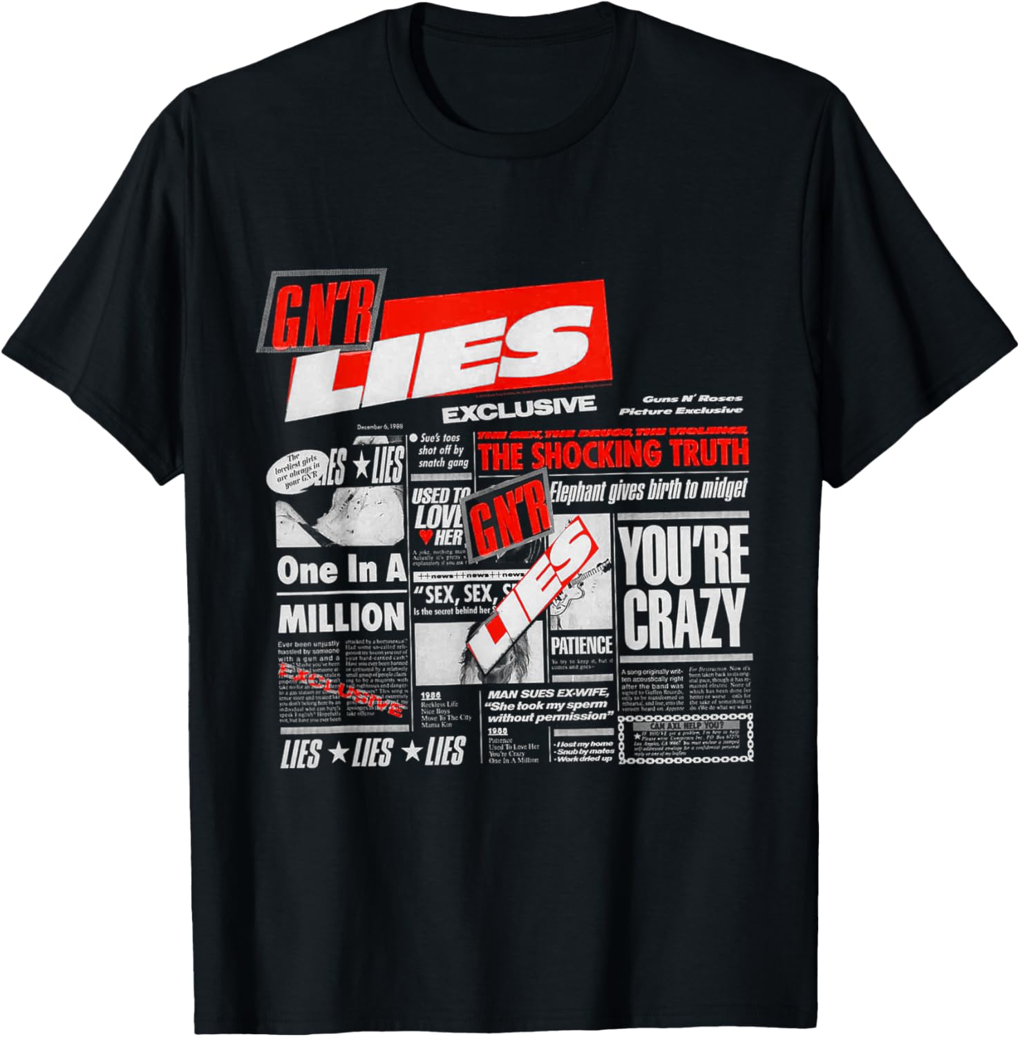 Guns N  Roses Official Lies T-Shirt Small S разноцветный