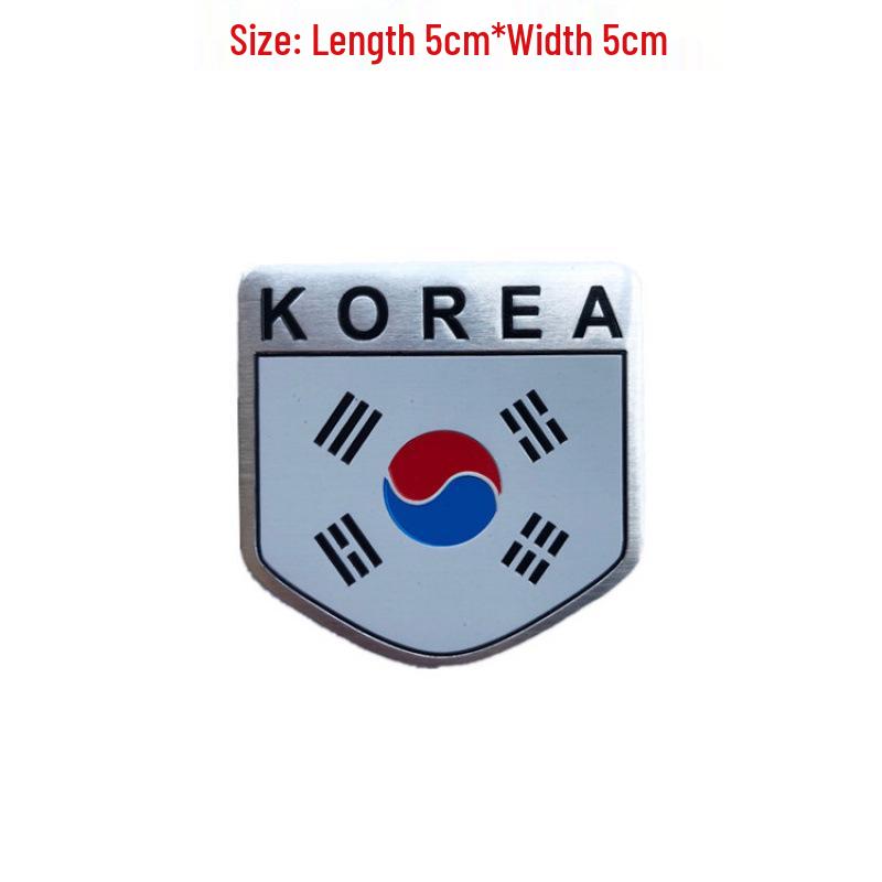 Aluminum Alloy National Flag Car Body Decals - Decorative Stickers for Car Modifications