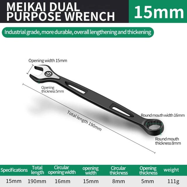 Dual-purpose Wrench 8mm-32mm Metric Collection of Double Offset Ring Wrench Open-end Universal Wrench Automotive Repair Hand Tools