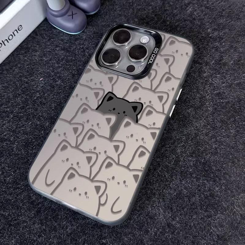 Süße Cartoon-Tier-Graffiti-Bär-Handyhülle für Samsung Galaxy S22 S23 S24 Ultra S25 S20 Plus S21 FE Linsenschutz Vergoldete Hülle