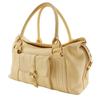 CELINE Mini Boston bag Tote Bag Triomphe off white leather Women Used