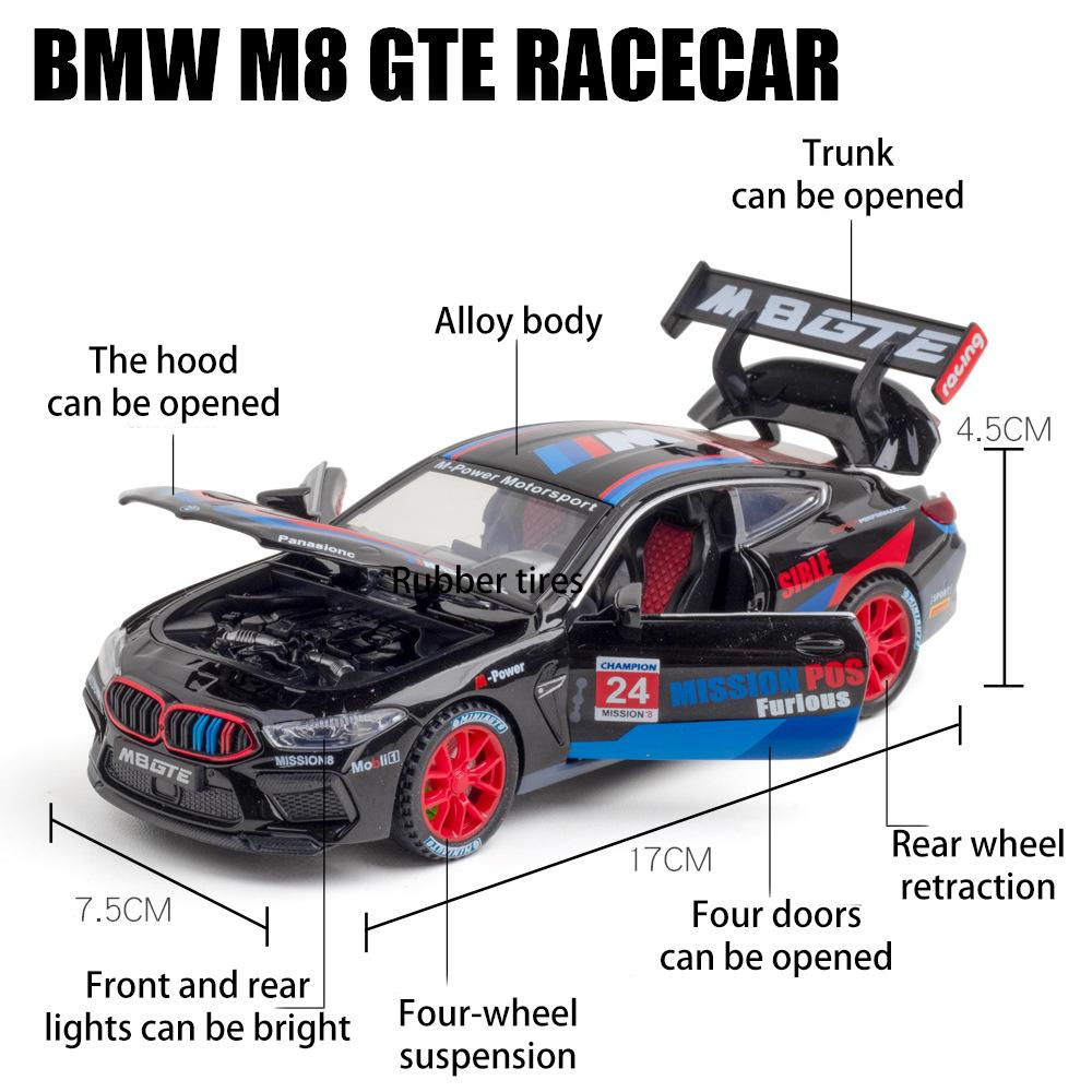 1/32 Scale M8 GET Diecast Car Model Toy, Pull Back Toy Vehicle with Sound and Light for Kids Toddler Boys Girls Gift Collection