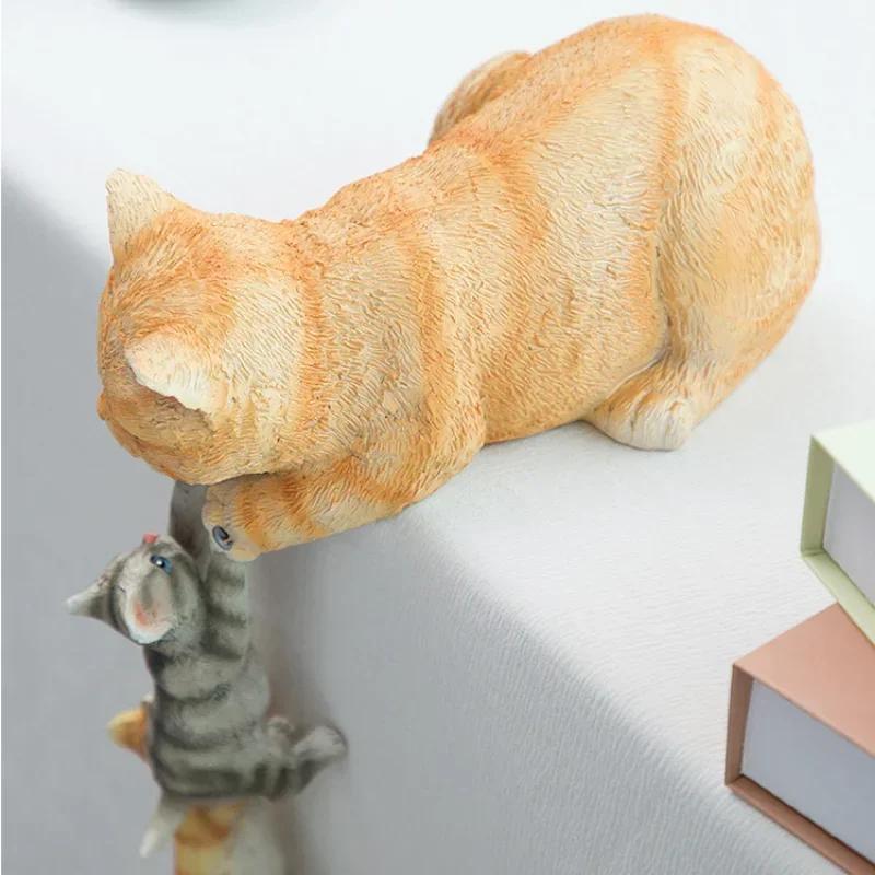 Semplici gatti carini Sculture in resina Ornamenti Regali di compleanno Artigianato Tavolo da pranzo per la casa Figurine di orsi animali Accessori Decorazione