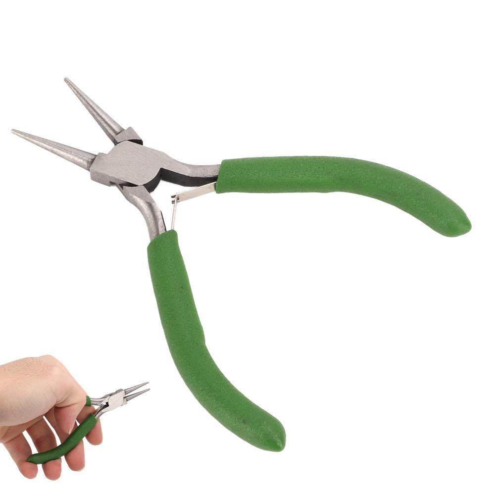 Green Jewelry Pliers Nonslip Handle Wire Looping Pliers Round Nose Pliers Precise Wire Looping