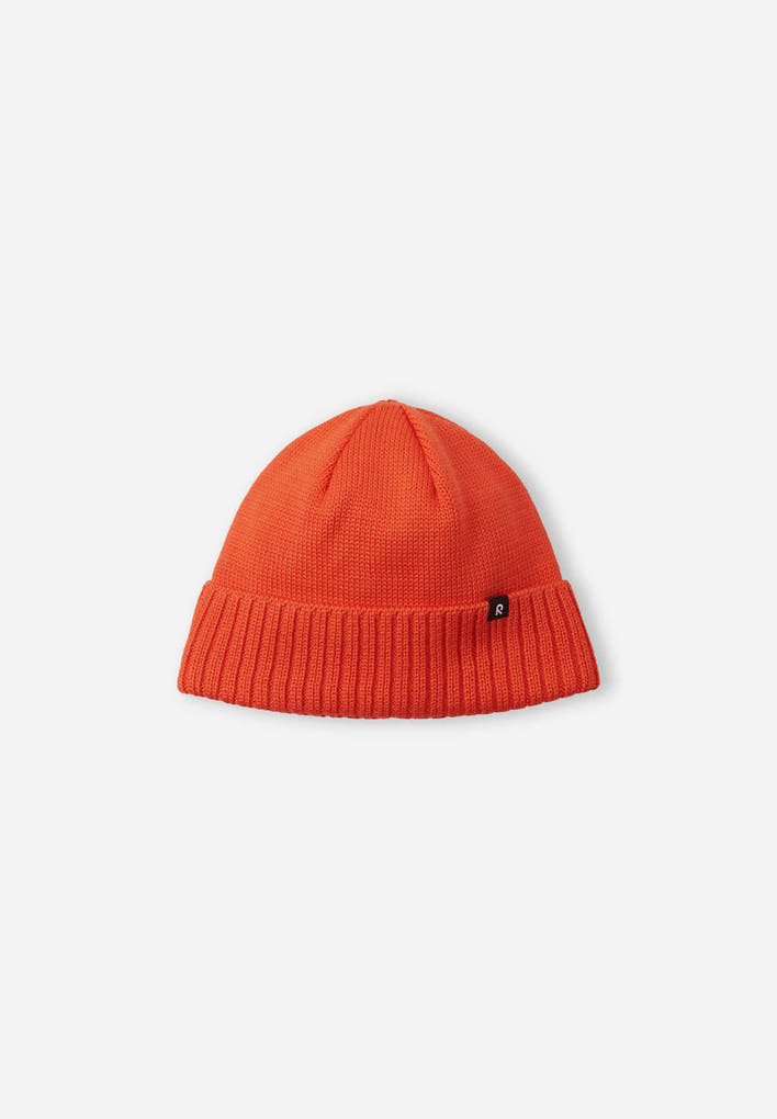 Czapka zimowa dziecięca Reima Beanie Kalotti Red Orange Junior z certyfikowanej wełny pomarańczowa (5300232A-2820)