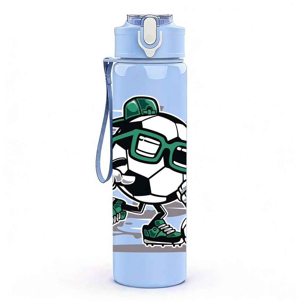 1PC Retro Turtle Surfing Cartoon Character Art 750ml Color Plastic Sports Water Bottle Leakproof Flip Straw Lid Suitable for Sports Office Home Use