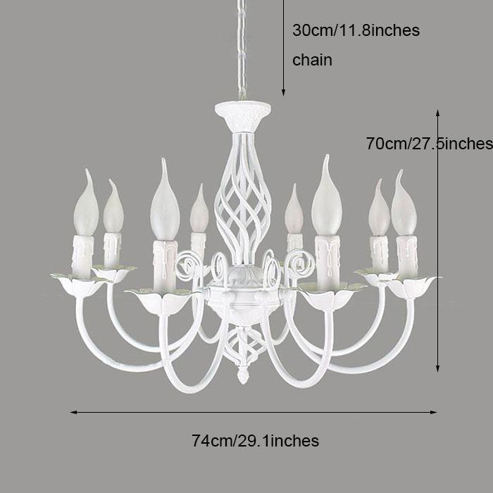 

Промислове підвісне освітлення Біле ковано залізне напіврівне стельове освітлення для кухонного острова, регульована ретро лампа для дому without bulb