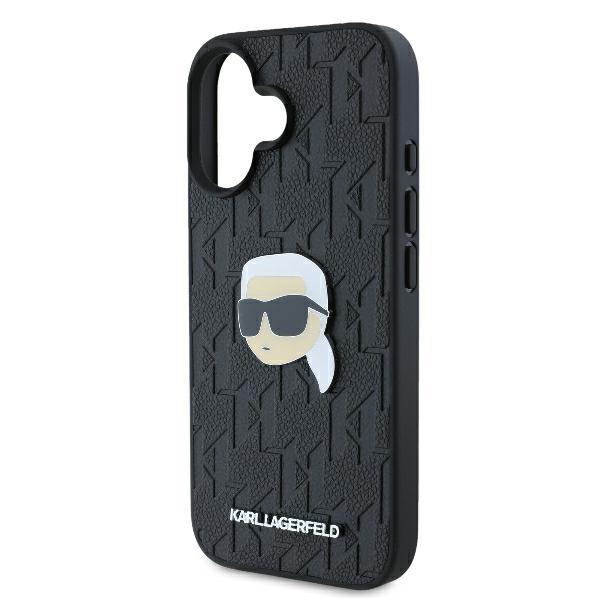 Karl Lagerfeld Klhcp16Spgklkipk Iphone16 6.1 Czarny/Black Hardcase Monogram Karl Head Pin