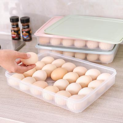 24 Fächer Kunststoff Eieraufbewahrungsbox Tragbarer Lebensmittelaufbewahrungsbehälter Kühlschrank Eierhalter Behälter mit Deckel Küchenhelfer