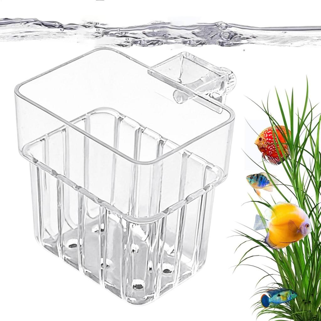 1pcs Plant Holder For Fish Tank Transparent Hangable Pot Cup Aquatic Plant Holder For Fish Tank Hydroponic System Indoor Home