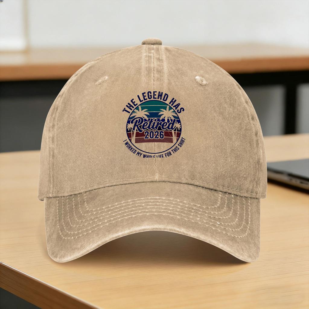 Summer The Legend Has Retired I Worked My Whole Life For This Baseball Cap Sun Sun-Proof Print Washed Trucker Hat