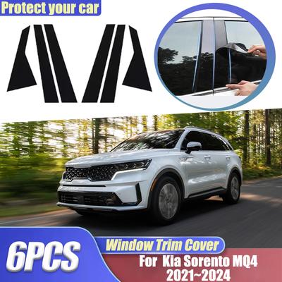 Pro Kia Sorento Příslušenství MQ4 MK4    2024 2025 Kryt lišty okna B C Sloupky středního sloupku Fólie Samolepka Příslušenství