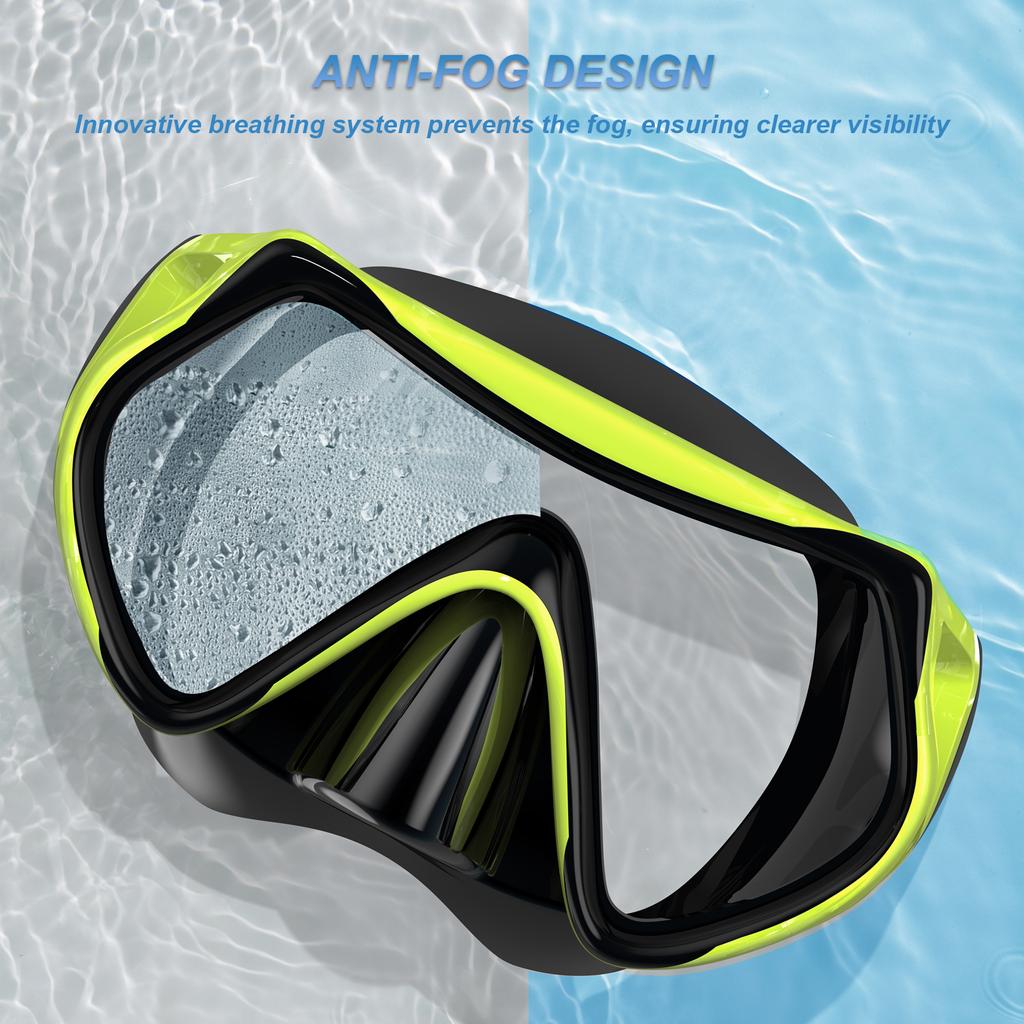 Snorkeling Diving Mask Kids Swimming Masks Scuba Snorkel Silicon Swimming Goggles Anti-Fog with Nose Cover Swim Glasses