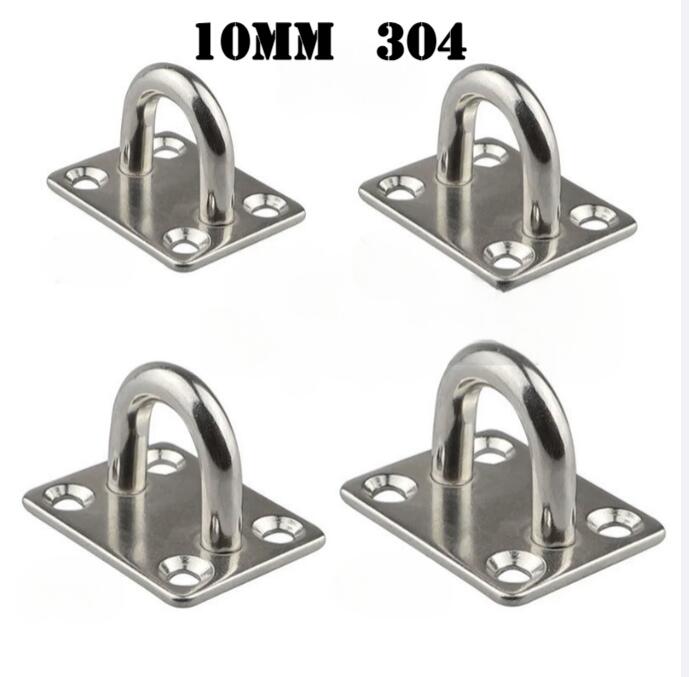 4 ks 5mm/6mm/8mm/10mm/12mm Nerezová ocel Čtvercové oko s podložkou Hák Závěs Vysoce zatížitelný Stropní Stěnový Plachtění Jachting Stín Plavba Námořní