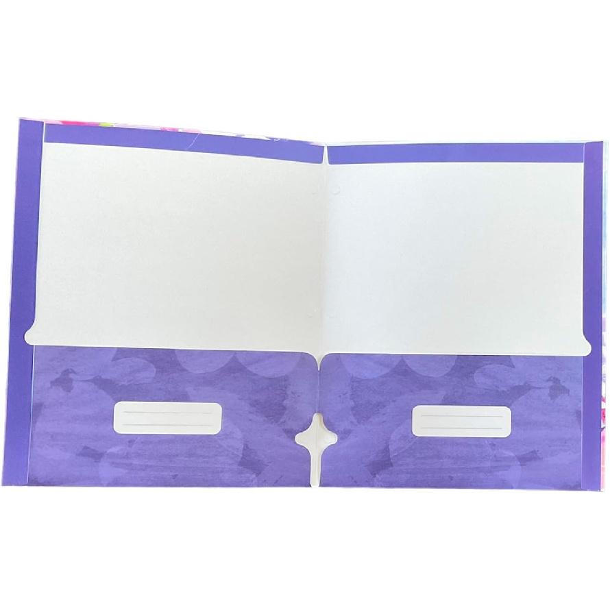 2 Pocket Folders Portfolios 3 Designer Patterns Letter Size Decorative Folders for Kids, Home, Office, School (piration)