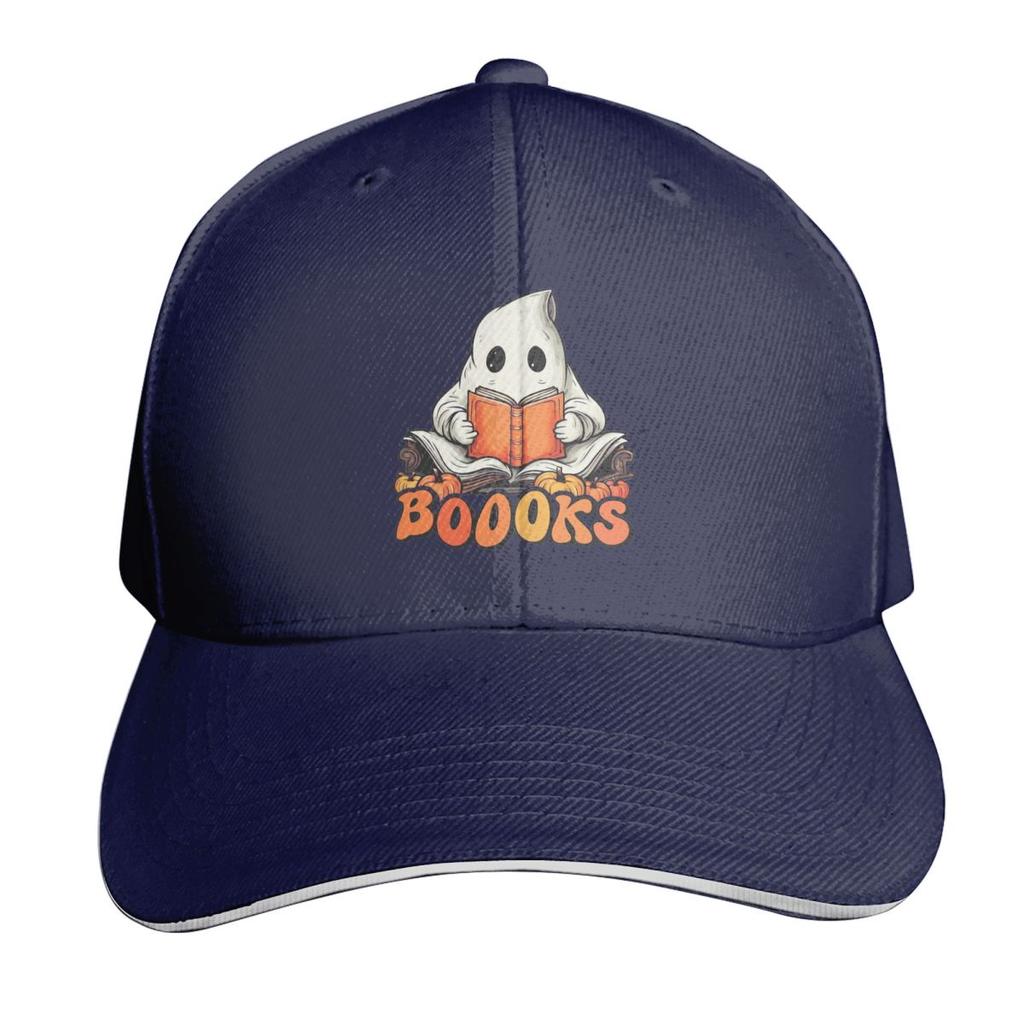 Booooks Halloween Ghost Reading Books Cap Fashion Casual Baseball Caps Adjustable Hat Hip Hop Summer Unisex Baseball Hats