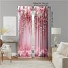 Versatile Polyester Transparent Curtains Home Decoration Pink Floral Use Bedrooms Living Rooms Set Of 2 Made Great Room Decor