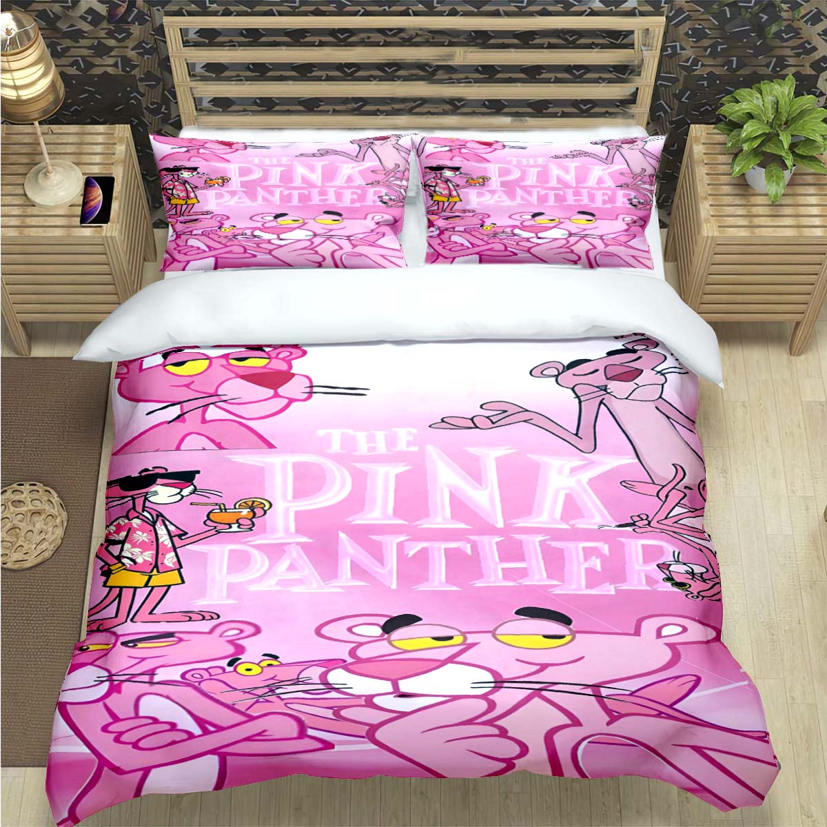 

Hot Crayon Pinkpanther Print Beding Sets Bed Suplies Set Warm Comforter Set Tens Young Girls Carton Twin Single Kid Gift 100*200cm Single