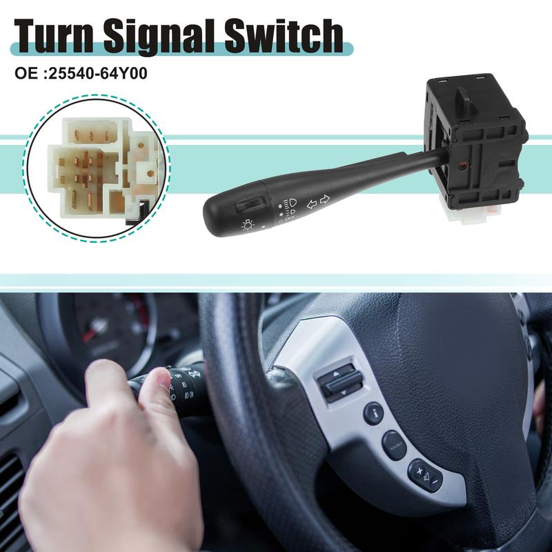 X Autohaux Car Steering Column Turn Signal Switch Cruise Control Switch 25540-64Y00 for Nissan Pathfinder Pickup D21 1994-1995
