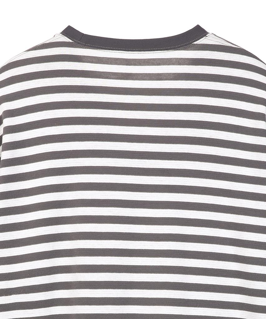 IL CORSO Bold Reversible Striped Long Sleeve T-Shirt Gray