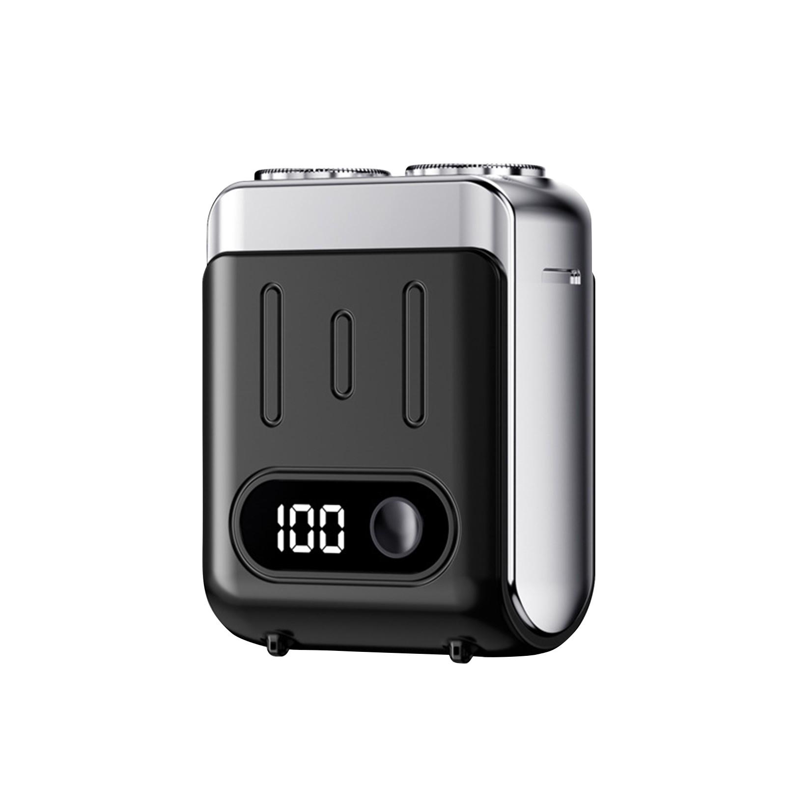 

Портативная бытовая бесшумная маленькая бритва электрическая дорожная мужская бритва цифровой дисплей One Size чёрный