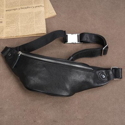 New Small Chest Bag, Men's Genuine Leather Running Casual Mobile Waist Bag, Minimalist Crossbody Bag