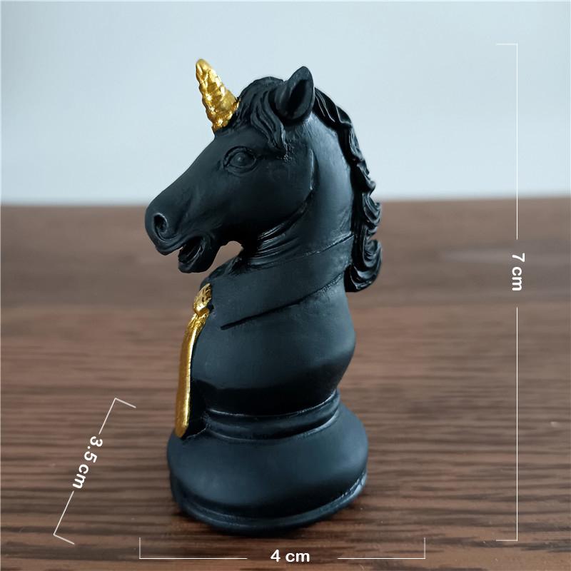 Black & White International Chess Figurines Statue Chess Pieces Board Games Accessories Home Decor Chessmen Ornaments