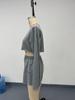 European & American Women's Long-Sleeve Top and Shorts Set - Light Luxury