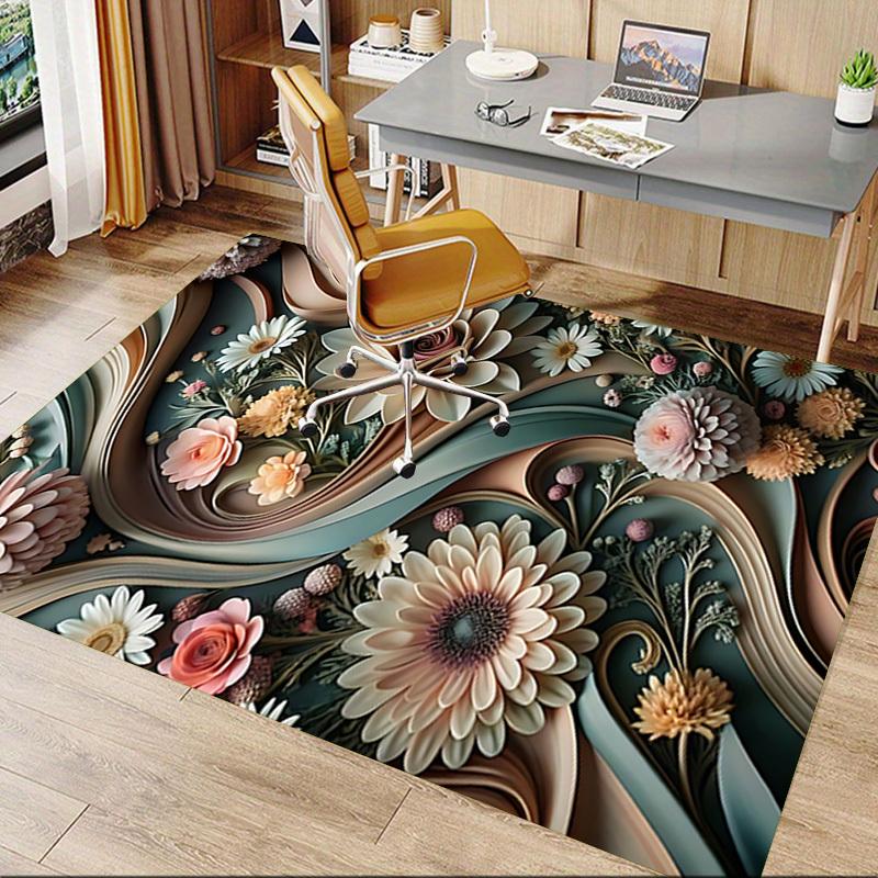 Tappeto Artistico Floreale 1 Pezzo Ultra Morbido, Spesso e Assorbente, Antiscivolo Lavabile in Lavatrice per Ingresso