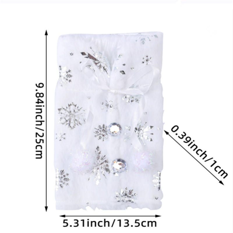 Christmas Wine Bottle Decoration Plush Snowflake Wine Bottle Covers Red Clothes Dress Gold Snowflake Set New-Year Table Decor