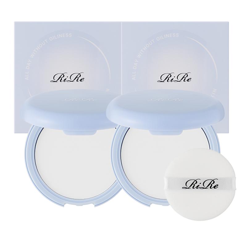 (1+1) RIRE Fixing Powder Pact / Oil Remover Fixing Powder Pact (2 pcs)