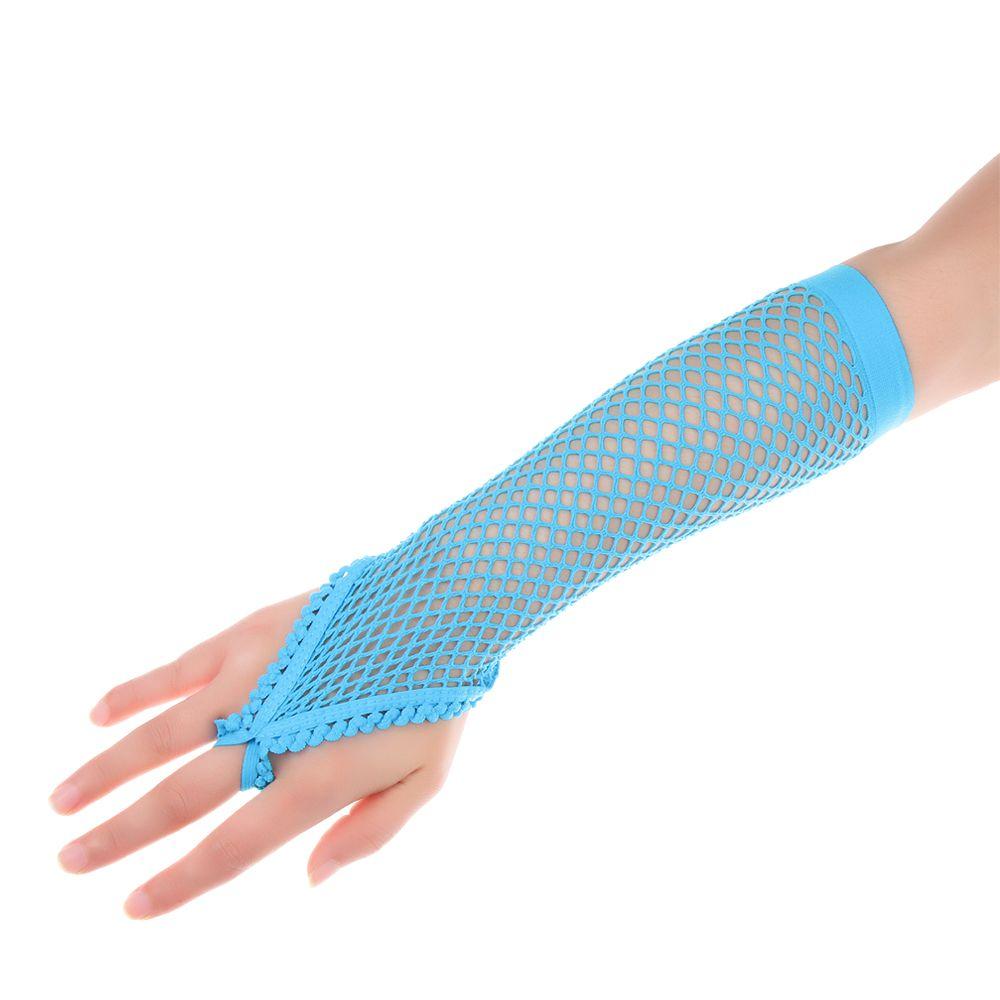 Performance Dance Net Breathable Long Gloves Fingeless Gloves Lace Mittens Mesh Fishnet Gloves