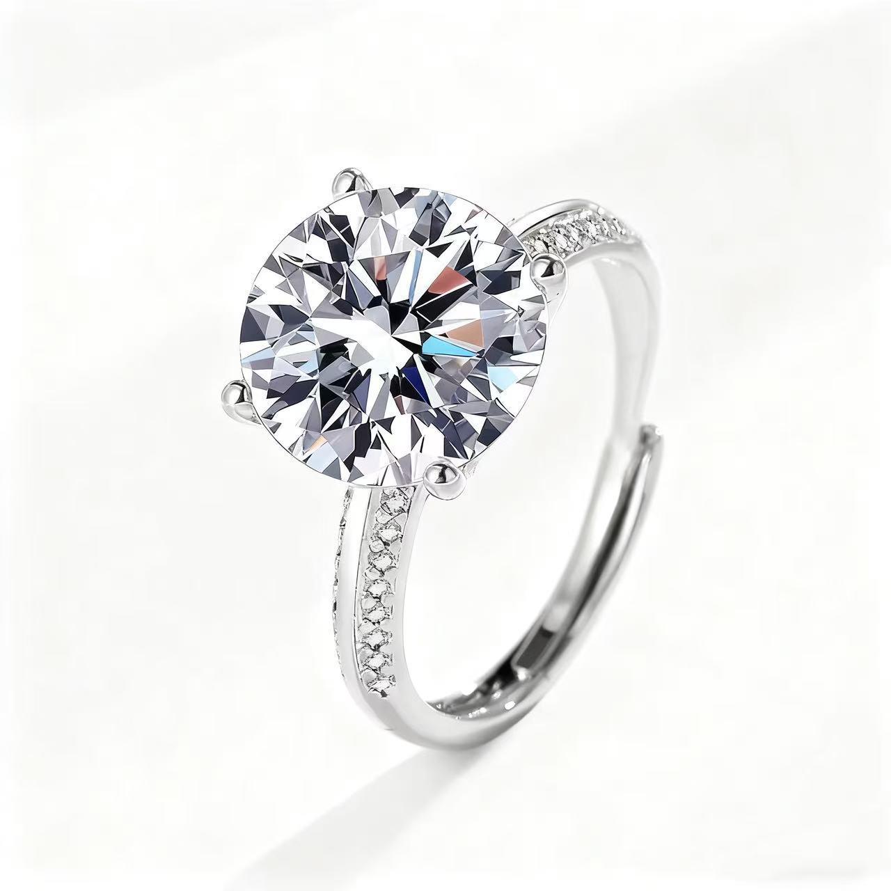 

Кольцо женское из имитации белого золота 5 карат Восемь сердец Восемь стрел Adjustable Open Size