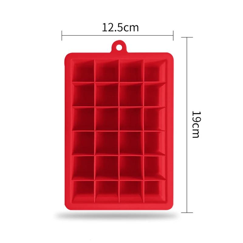 Silicone Ice Cube Tray 24 Square Molds BPA Free Flexible Easy Release for Freezer Cocktails Whiskey Home Kitchen Bar Accessories