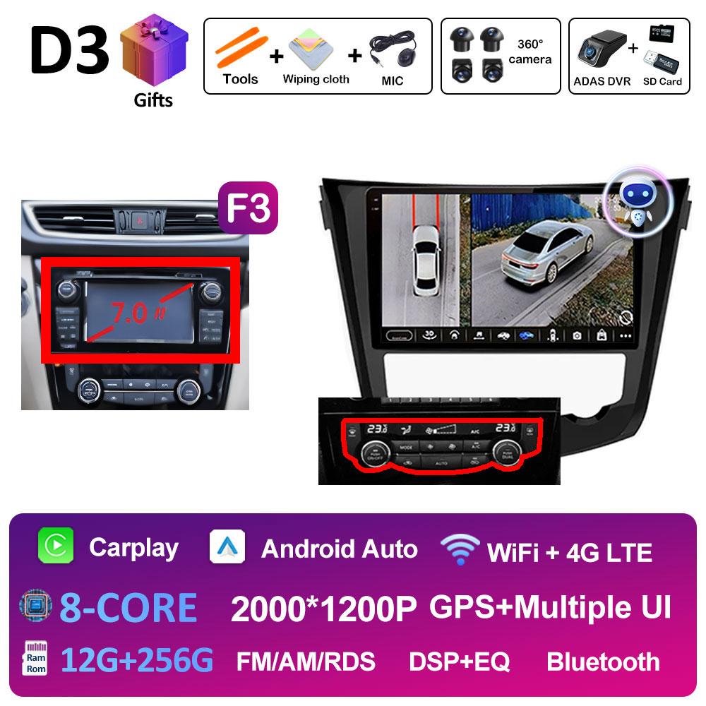 For Nissan Qashqai J11 Nissan X trail T32 2014 2015 2016 2017 Car Multimedia Audio Player Smart System GPS Navi QLED IPS Screen