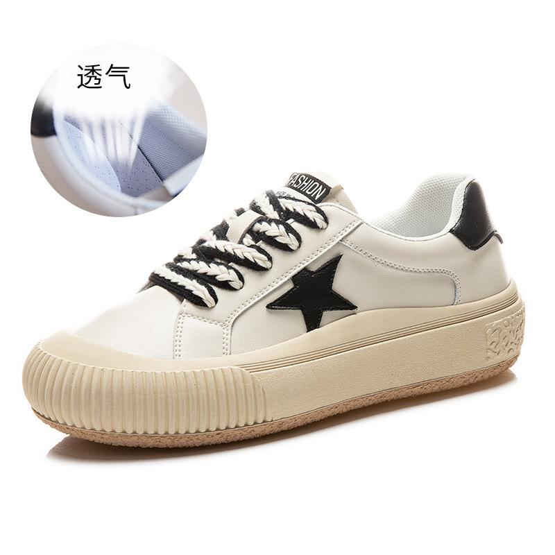 

Женская обувь 2025 весна новая дышащая универсальная обувь детская повседневная обувь на плоской подошве женская из мягкой кожи белая обувь женская 40 чёрный