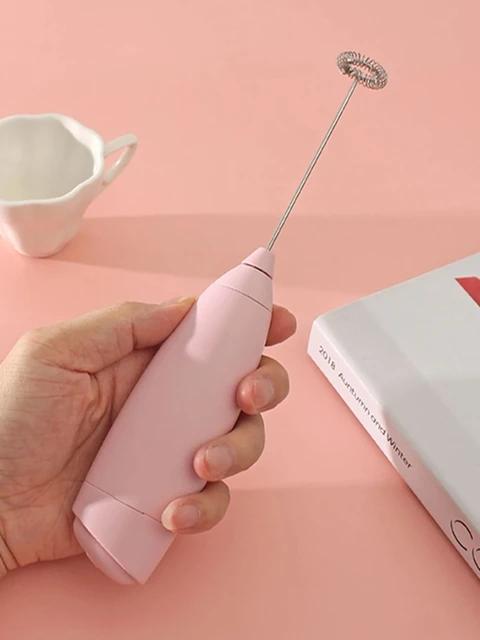 

Электрический вспениватель молока, ручной мини-пенообразователь, кофеварка, венчик для шоколада, капучино, мешалка, портативный блендер, венчик для взбивания розовый