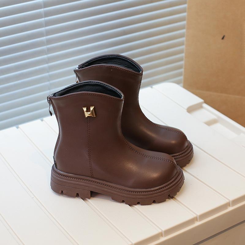 

Новые короткие ботинки для детей, ботинки Martin, кожаные ботинки 36 коричневый