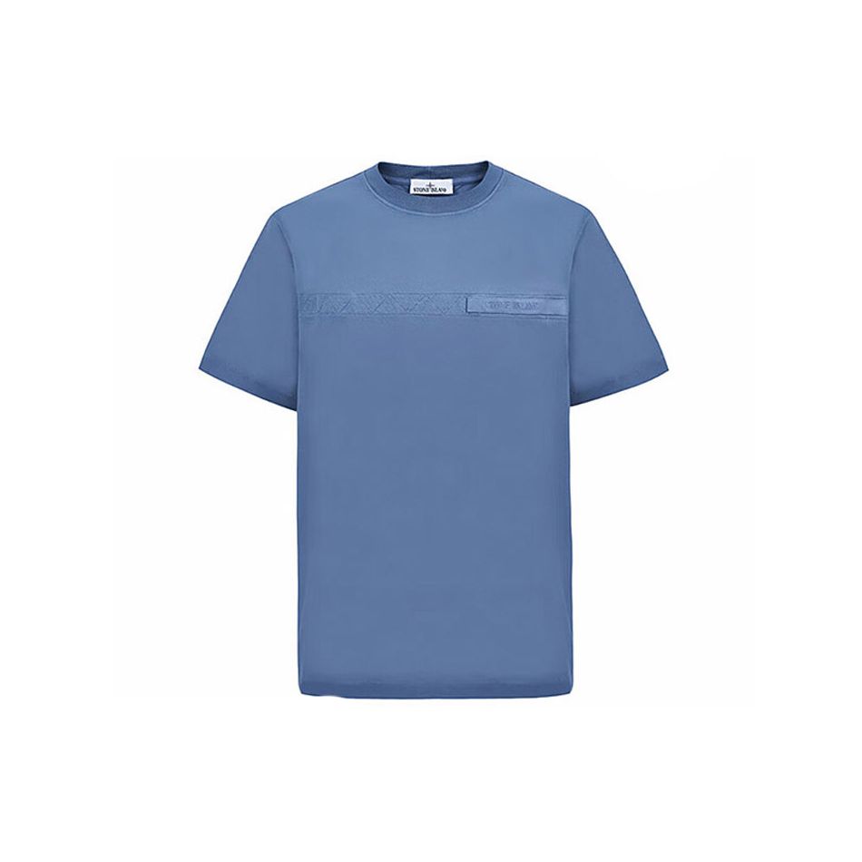 

Stone Island Fw22 Solid Color Logo Patch Crew Neck Casual Short Sleeve T-Shirt Men Tops Mist-Blue 771520244-V0024 M