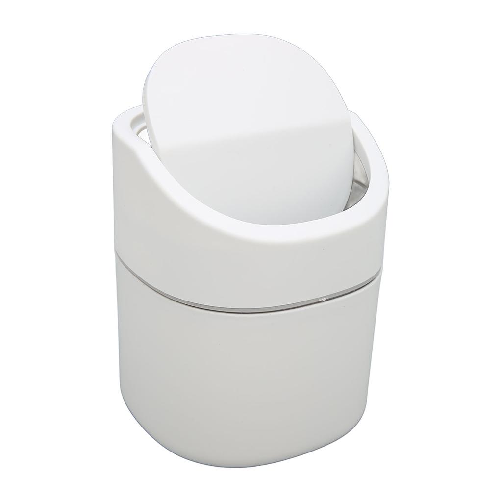 Desktop Garbage Can Button Flip Cover Reduce Odor Trash Debris Collector Can 2L Capacity