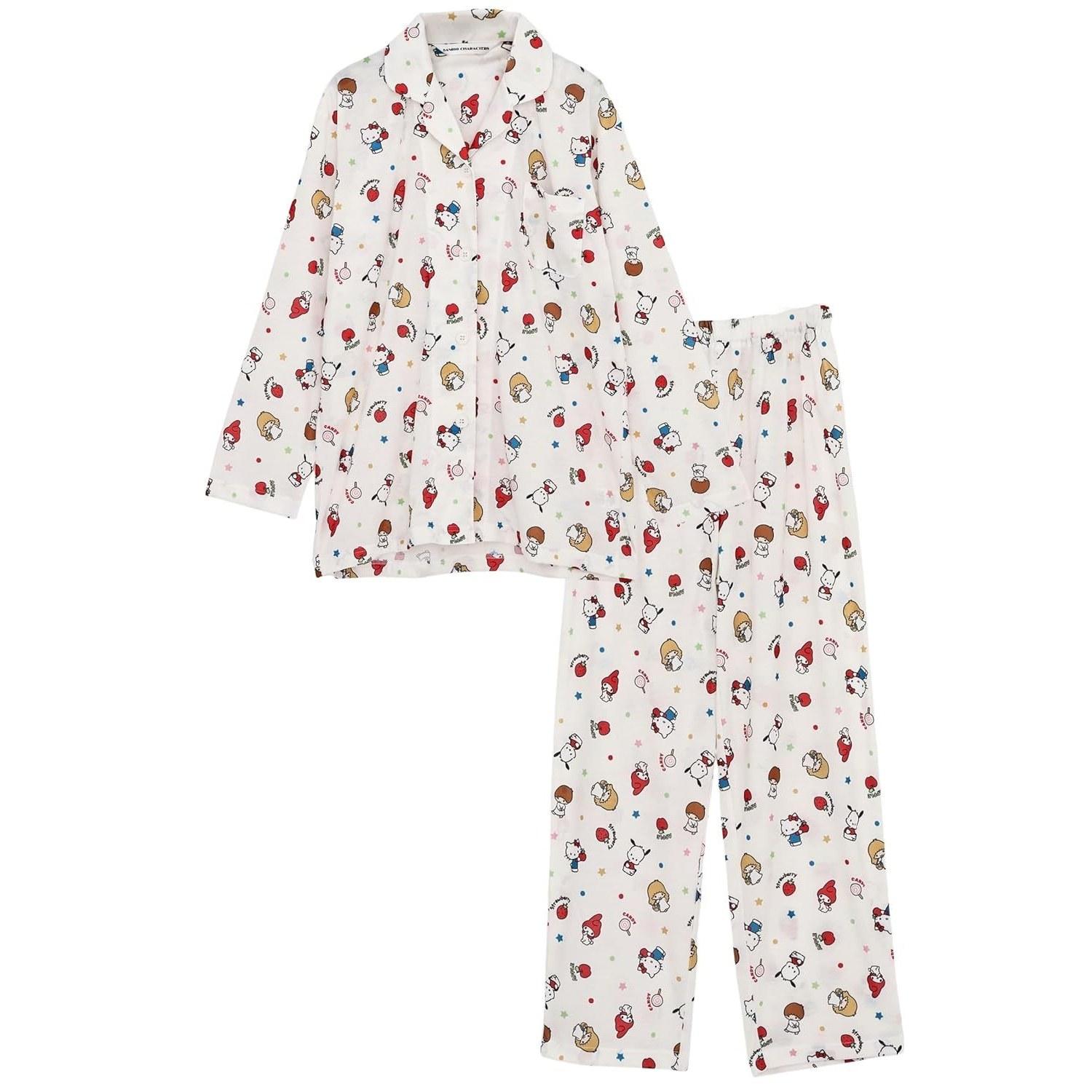 Kaitakufamily Sanrio Characters Ladies Roomwear Pajamas Shirt Long Sleeve Spring Autumn