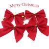 Christmas Bow 5.5cm 12pcs/set Red Bow Gold Silver Red Cloth Christmas Tree Decorations Hangings Navidad Home Decor