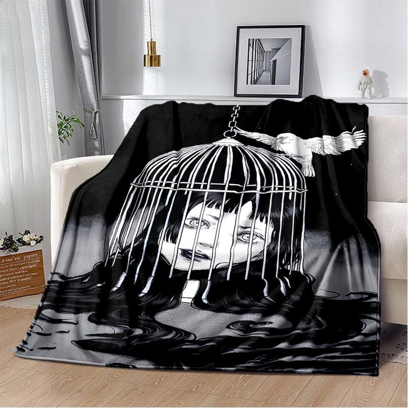 Horror Junji Ito Tomie Kawakami Ghost cartoon Soft Blankets,Throw Blanket Comfortable Blanket for Picnic Beds Sofa Home Bedroom