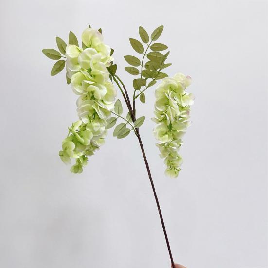 Artificial Wistaria with Green Leaves UV Resistant Fake Flower Decoration Indoor Outdoor Home Wedding Party Faux Flower Decor
